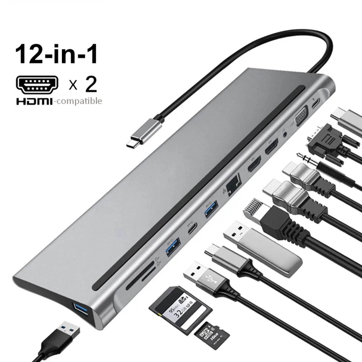 

USB Multi-hub Docking Station Type C Multi Hub Extension A -compatible Rj45 Pro Adapter Dock for Macbook Mini Laptop