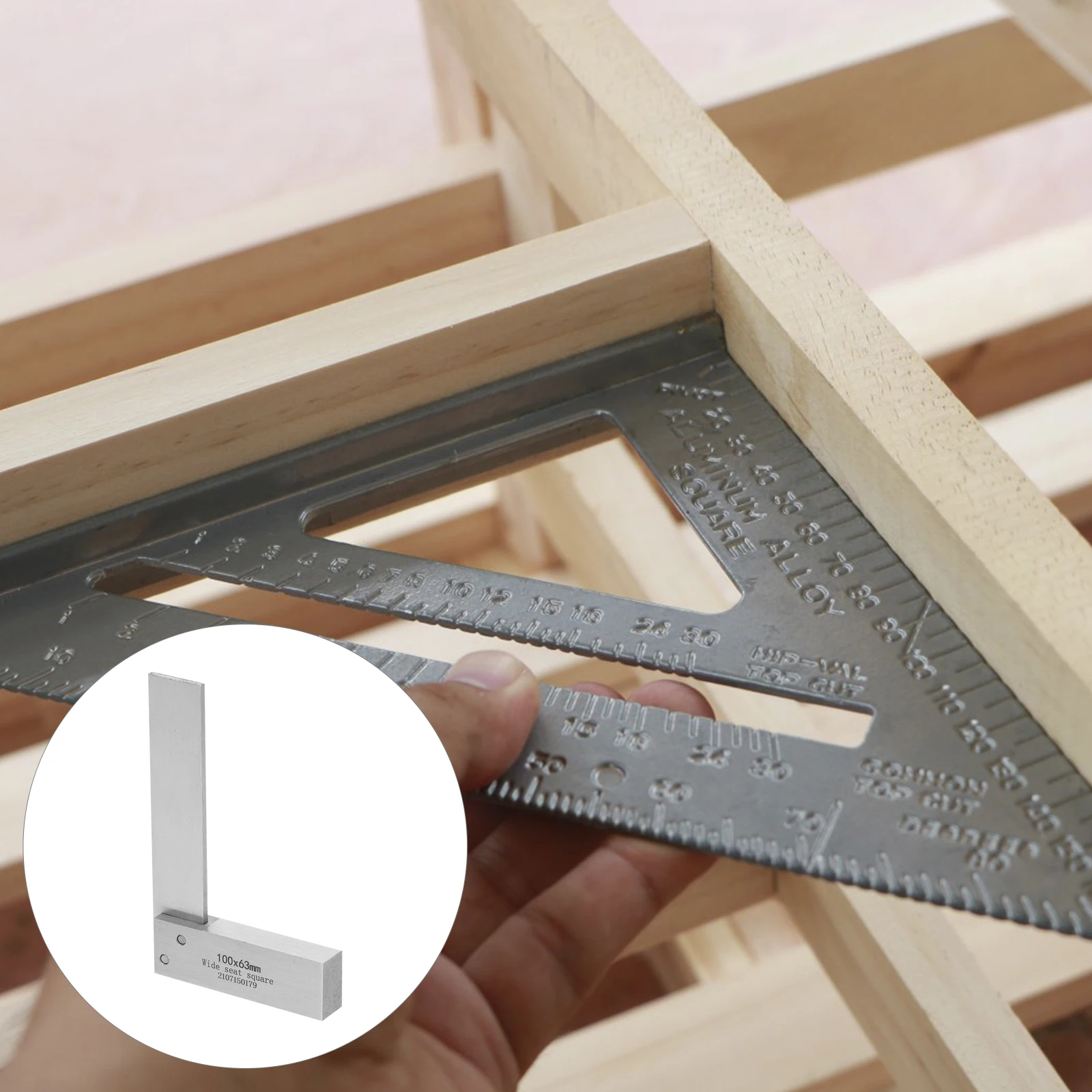 

L shape Right Angle Ruler Carpenter Measuring Tool Carbon Steel Square Gauge Woodworking Precision Durable Professional Home Use