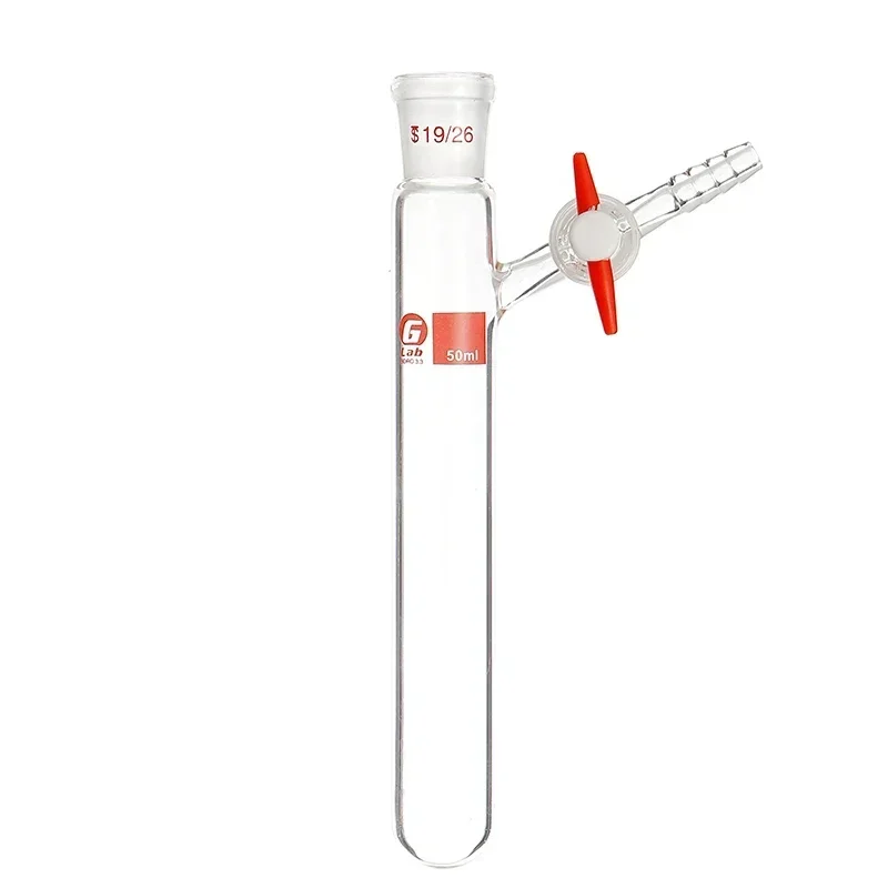 Laboratory Grinding Mouth Transparent Reaction Tube Tetrafluoro-Section Door Schlenk Tube Chemistry Supplies 10-250ml