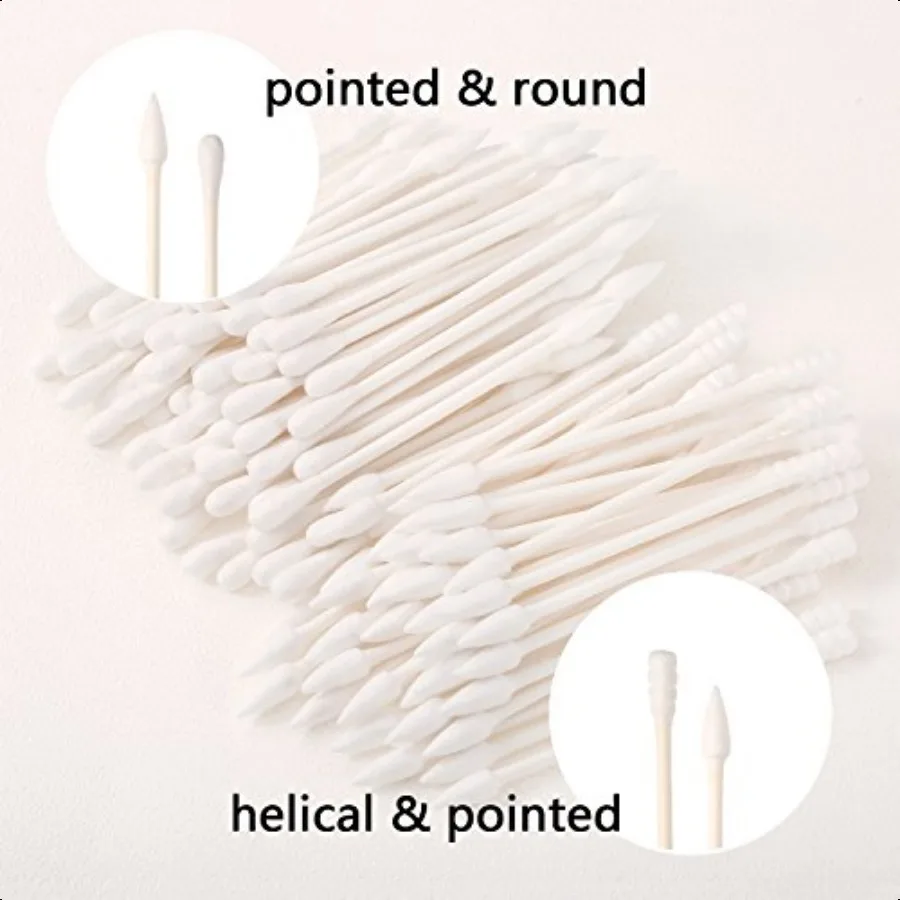 400 pièces coton-tige Double embouts précis avec bâtons de carton coton-tige pour le nettoyage du maquillage peinture pointue et spirale Hea