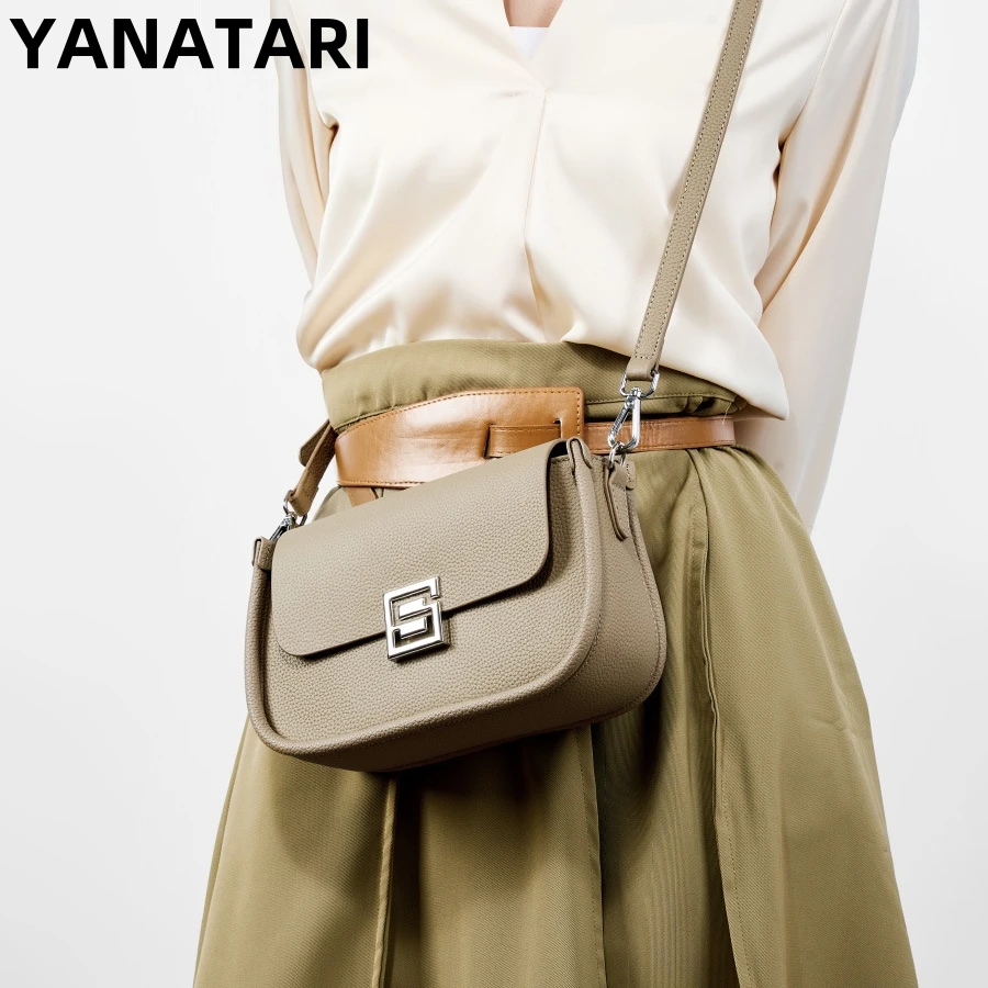 YANATARI bolsos de lujo bolsos cruzados para mujer bolso de hombro bolsos de mujer nueva moda 2025 bolso de cuero de vaca genuino