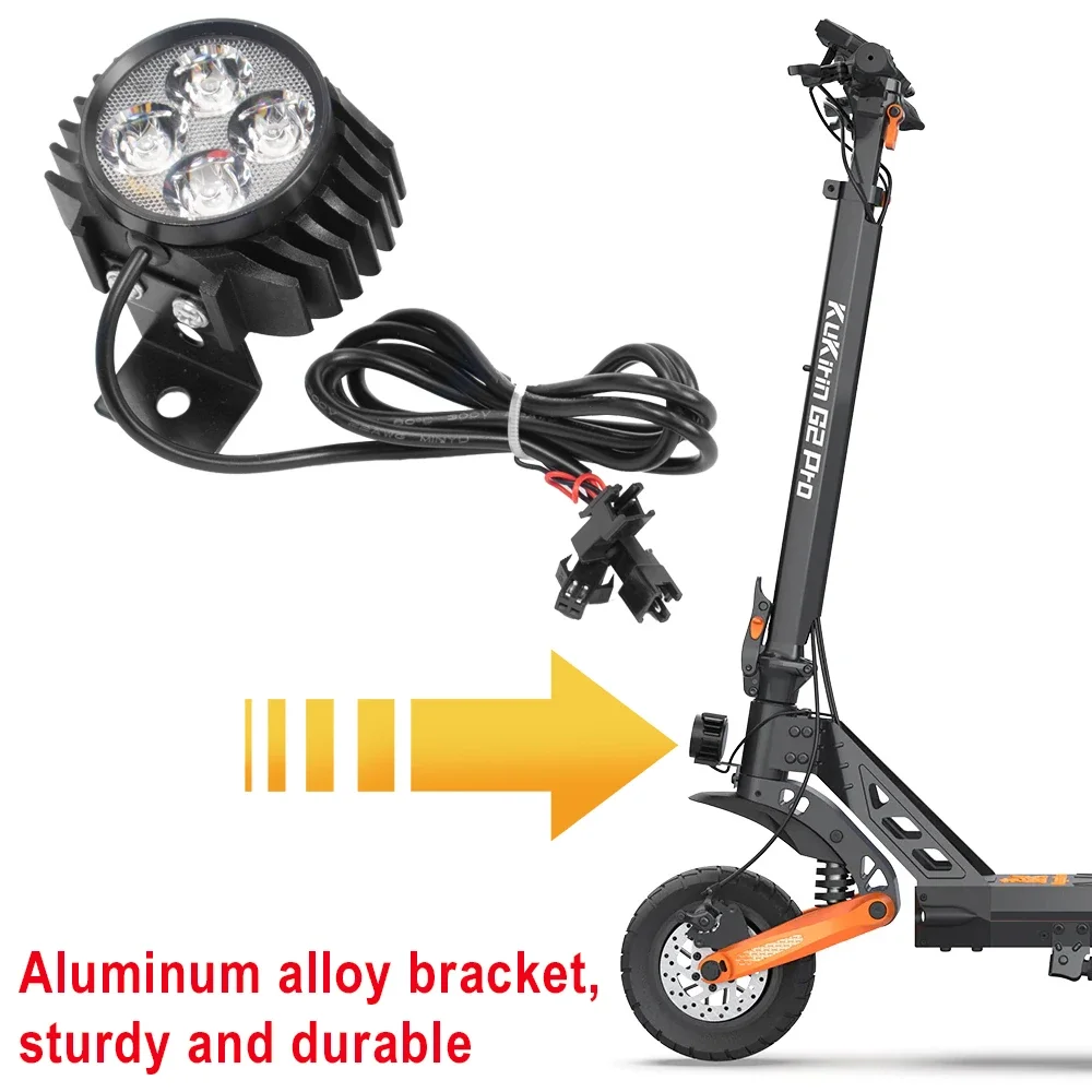2 In 1 Horns Headlight Night Safety Lamp For KUGOO M4 PRO Electric Scooter Accessories 12-80V Front Light With Horn