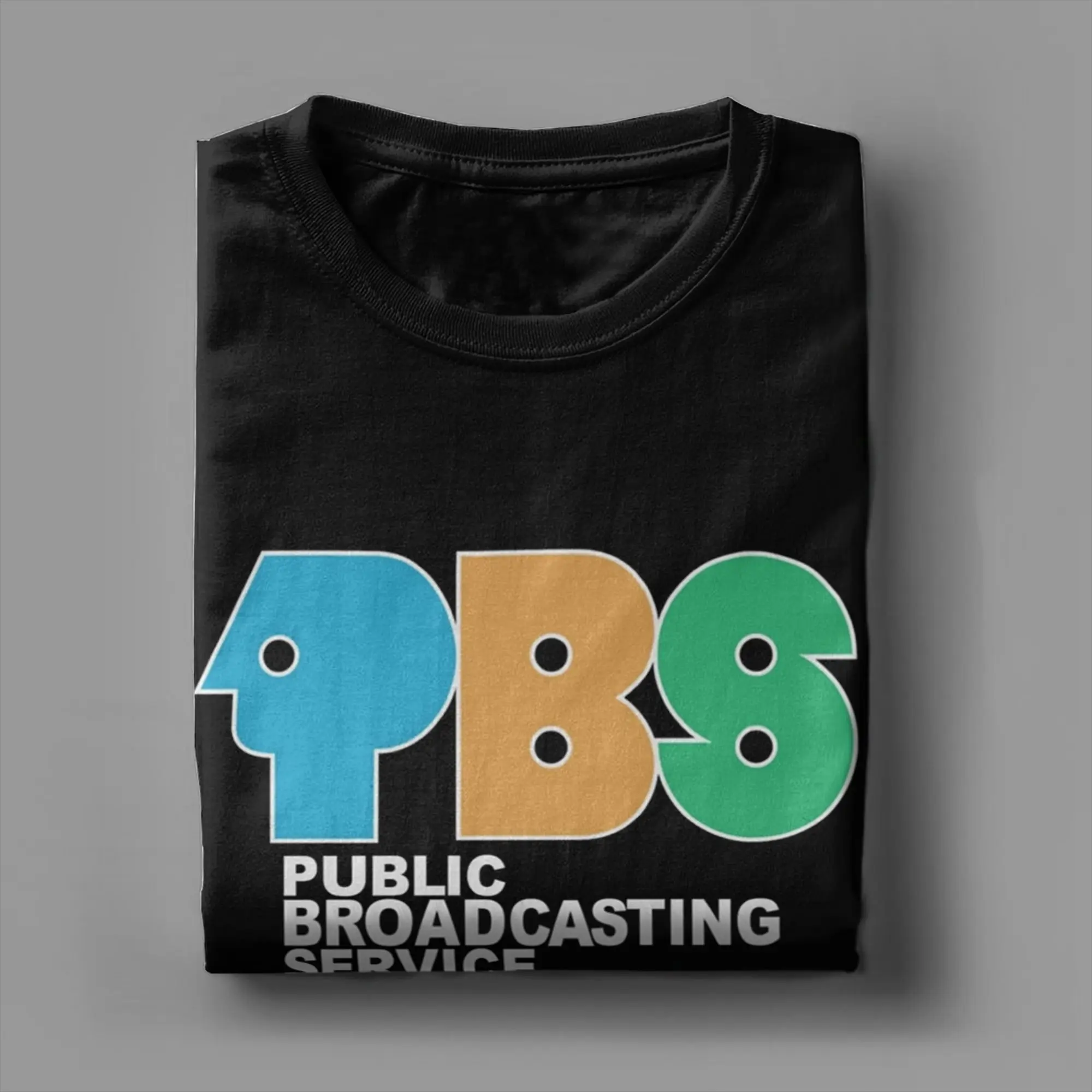 PBS Logo T-Shirt  Trendy Cool T Shirts Short Sleeve Classic Tops Summer 100 Cotton Crew Neck Oversize Clothes