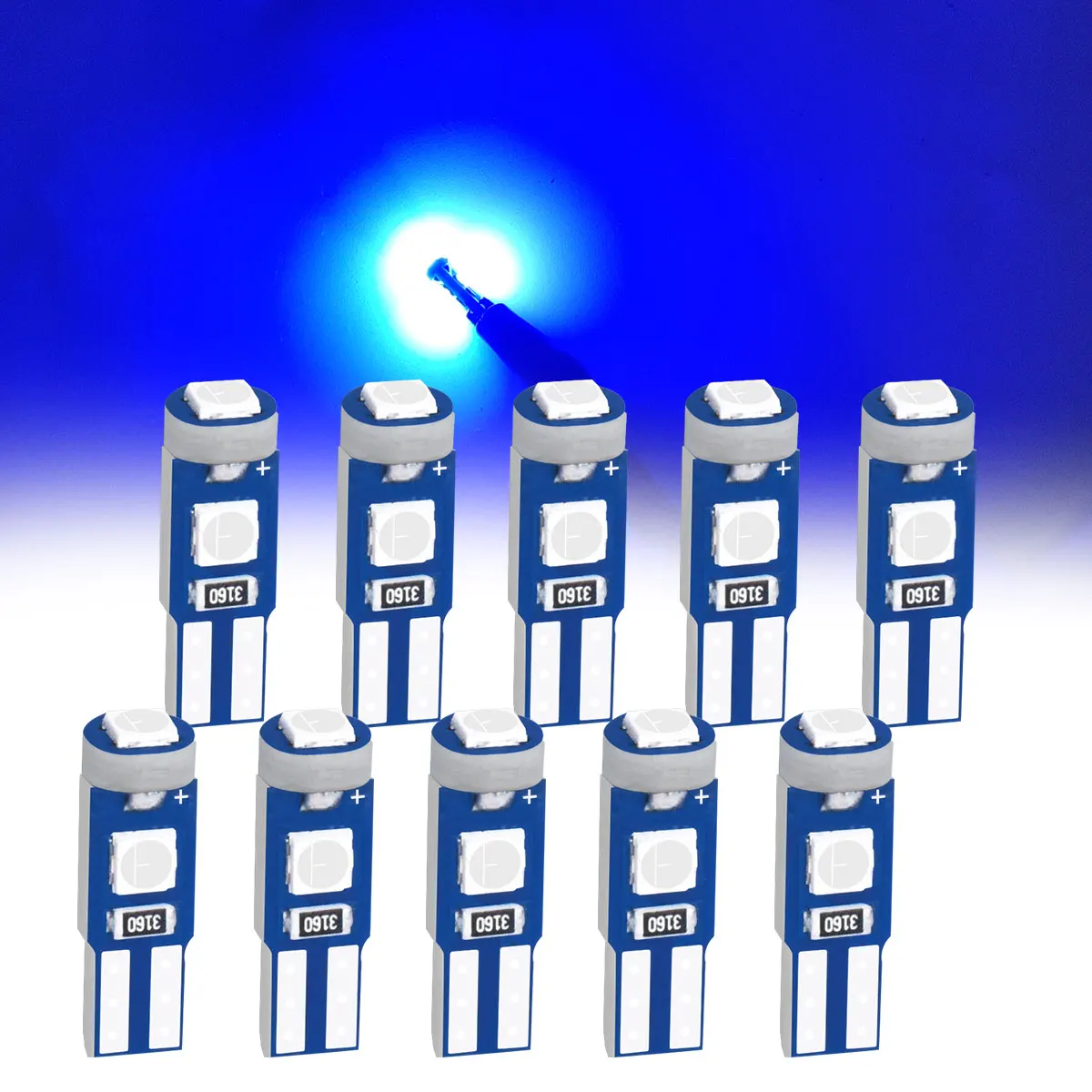 Ultrahelles T5 W1,2 W W2,3 W 3030, 3 Chipsätze, kleine LED-Glühbirnen, 12 V, Weiß/Eisblau/Rosa/Gelb/Rot für Auto-Panel und Instrumentenlicht
