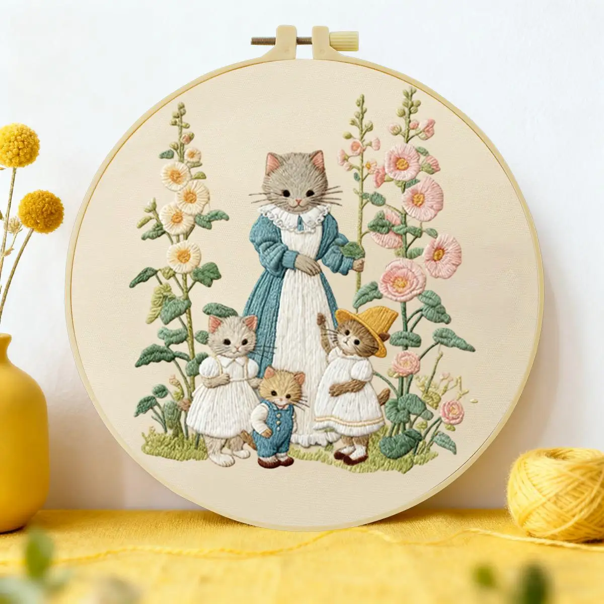 1 Stück 20X20CM/15X15CM 7,87/6,3 Zoll Tier - Maus Stickerei Starter-Kit DIY-Kit DIY-Stickerei-Set Handarbeiten Malerei – Detail 1