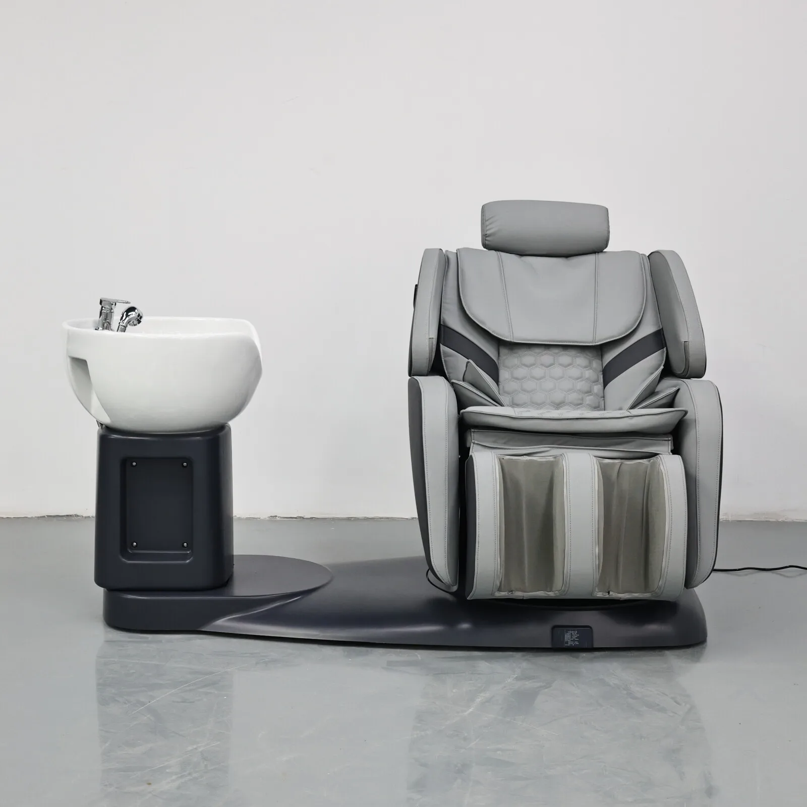 Electric Massage Shampoo Chair with Ceramic Basin Reclining Hair Washing Bed for Salon Barbershop Beauty Spa Equipment