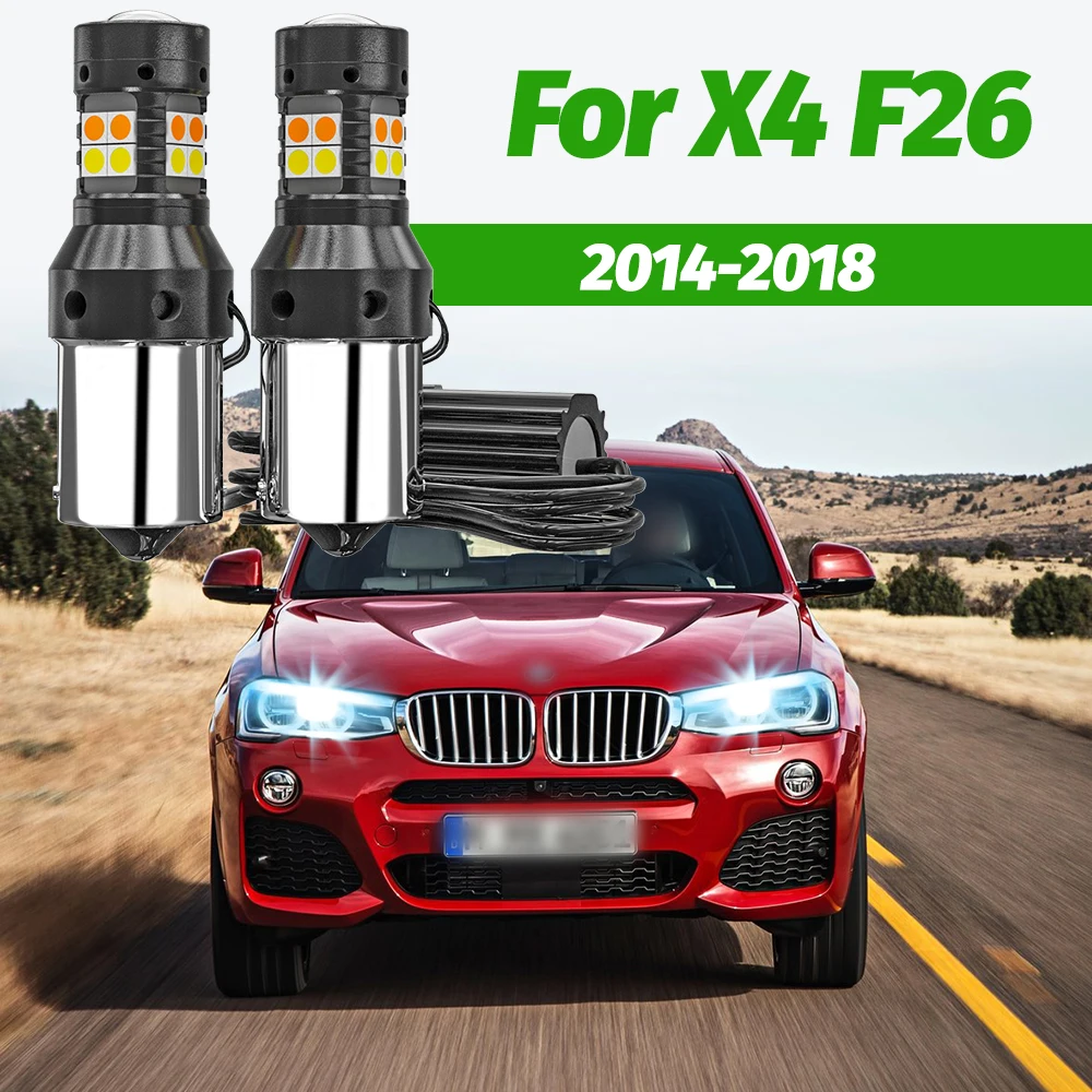 

2 шт. двухрежимный указатель поворота + дневные ходовые огни, аксессуары, светодиодные DRL для BMW X4 F26 2014-2018 2015 2016 2017