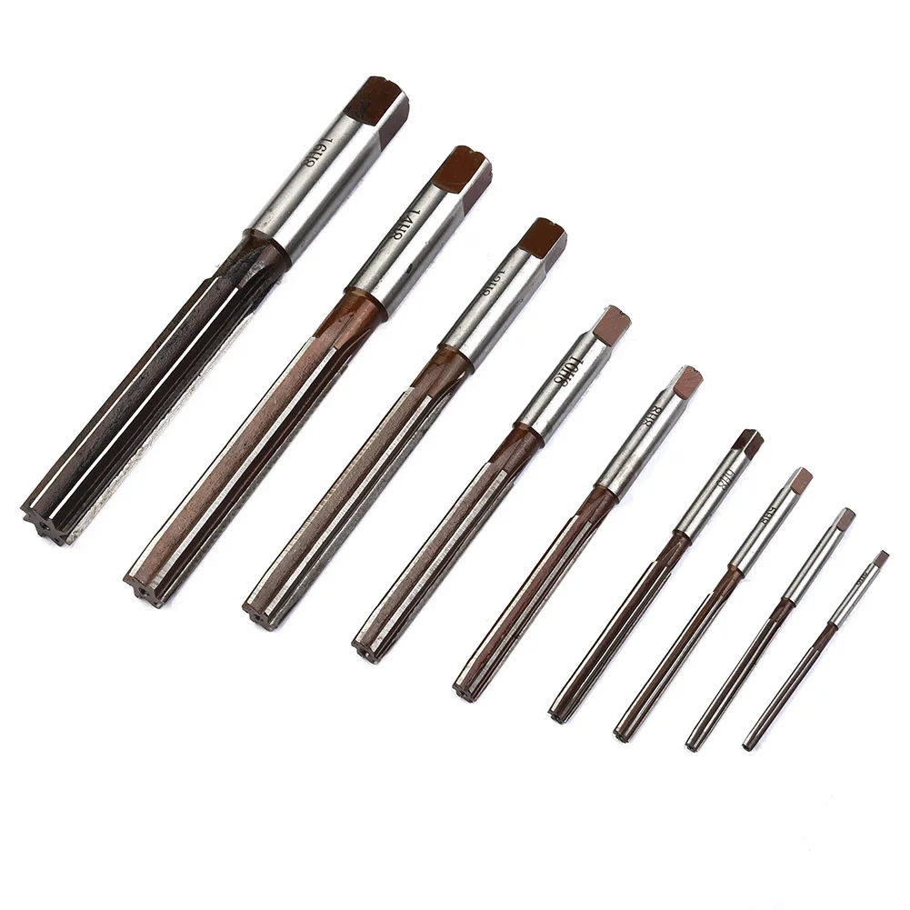 9Pcs/Set Hand Reamers Shank Chucking Reamer Tool Metal Smooth HSS Engineering 3mm-16mm H8 Chucking Kits Accs 9*