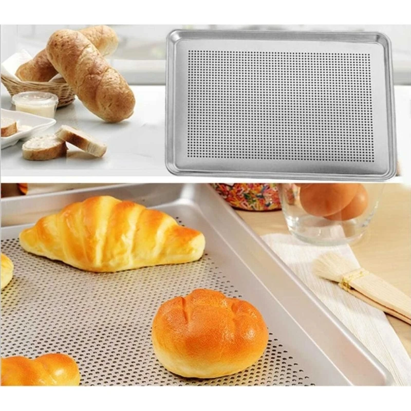 Baking Pans Rectangle Flat Non Toxic Aluminum Alloy Material Serving Dish Pans Tray Cookie Sheet for Oven Toaster Baking