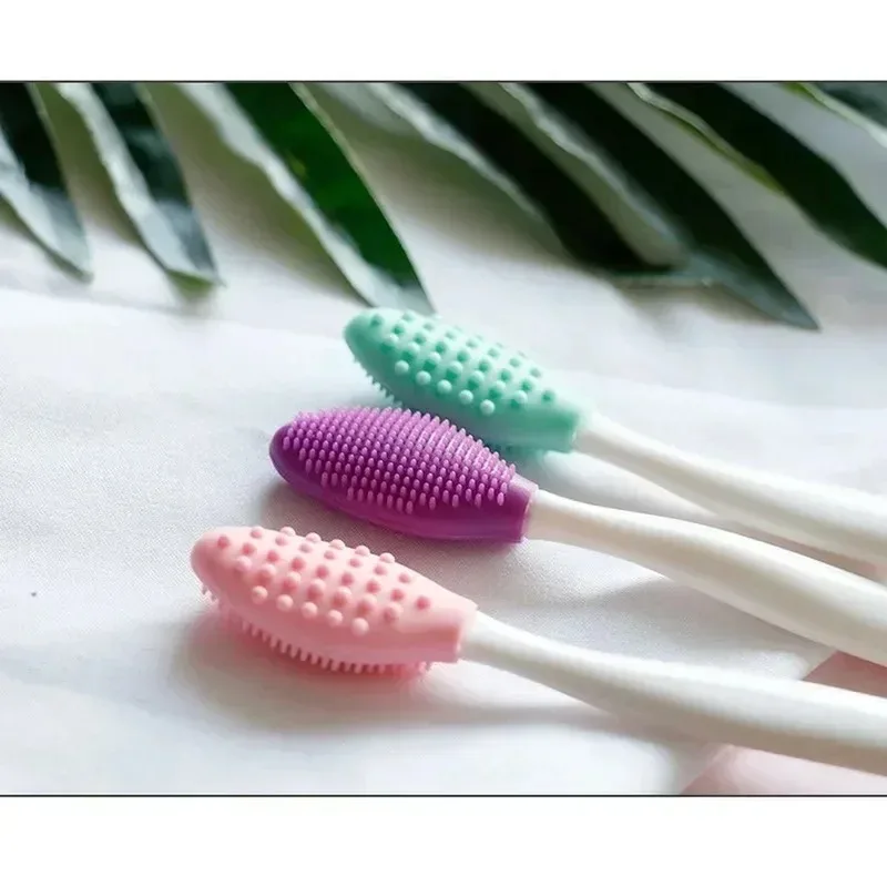 Veilige dubbelzijdige gezichtswas gezichtsborstel, 1 stuks mee-eter verwijderaar, lippeeling, zachte mee-eter verwijderaar olie