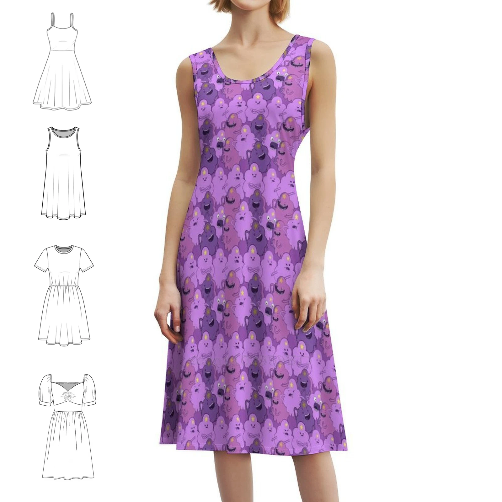 الغيوم. فستان هيب هوب نسائي ملابس الشارع مطبوع عليه رسومات جرافيك للحفلات والنوادي ملابس الغيوم والسماء الشريرة فستان مضحك مثير للاهتمام للفتيات