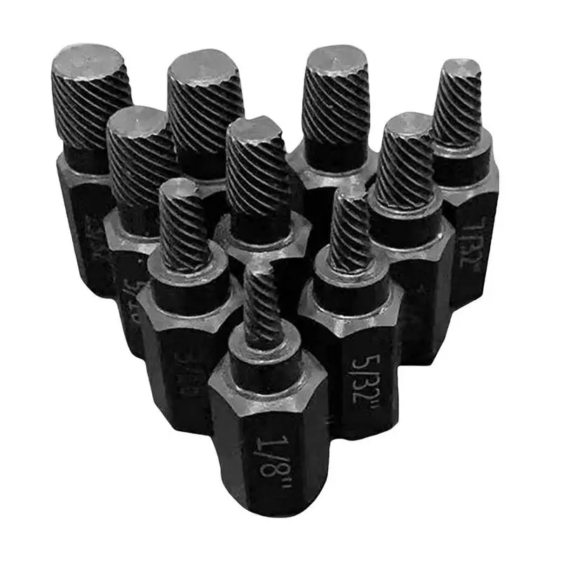 Screw Extractor Set 10X Easy Out Bolt Removal Tools Heavy Duty Fastener Tool For Damaged Studs Rusted Rounded-Off Nuts