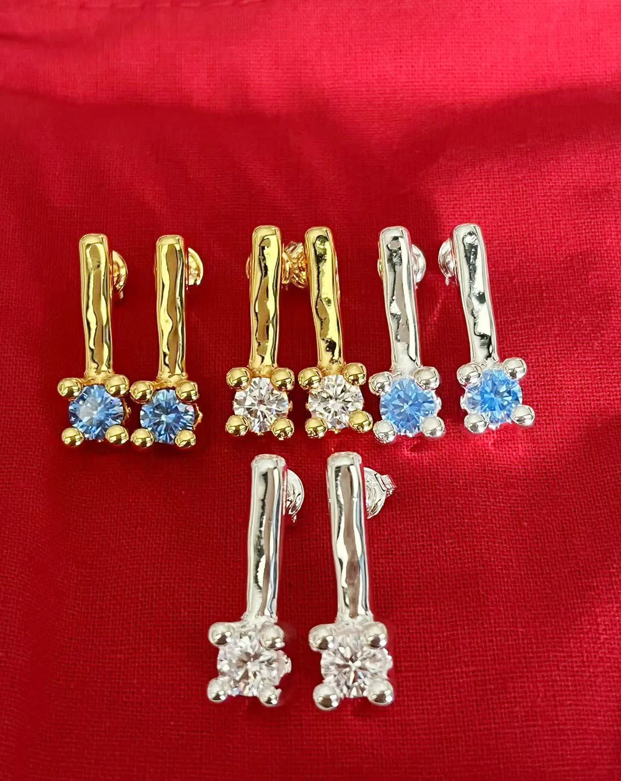 

New Arrival UNODE50 Sterling Silver S925 Stamp Hook Earrings White Pink Blue Purple Cubic Zircon Ear Jewelry