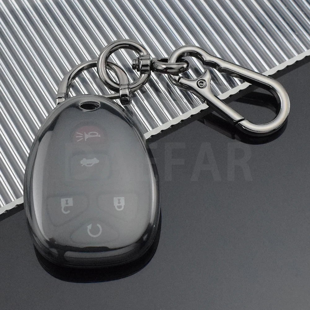 Transparent Car Key Case Cover for Chevrolet Tahoe 2007 Gmc Suburban Yukon 2010 Traverse XL for Cadillac Escalade Accessories