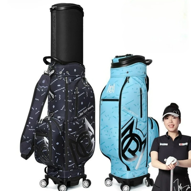 PGM Golf Bags Men's and women's checked airline bags Hard shell telescopic golf bag four wheel golf club bag QB182
