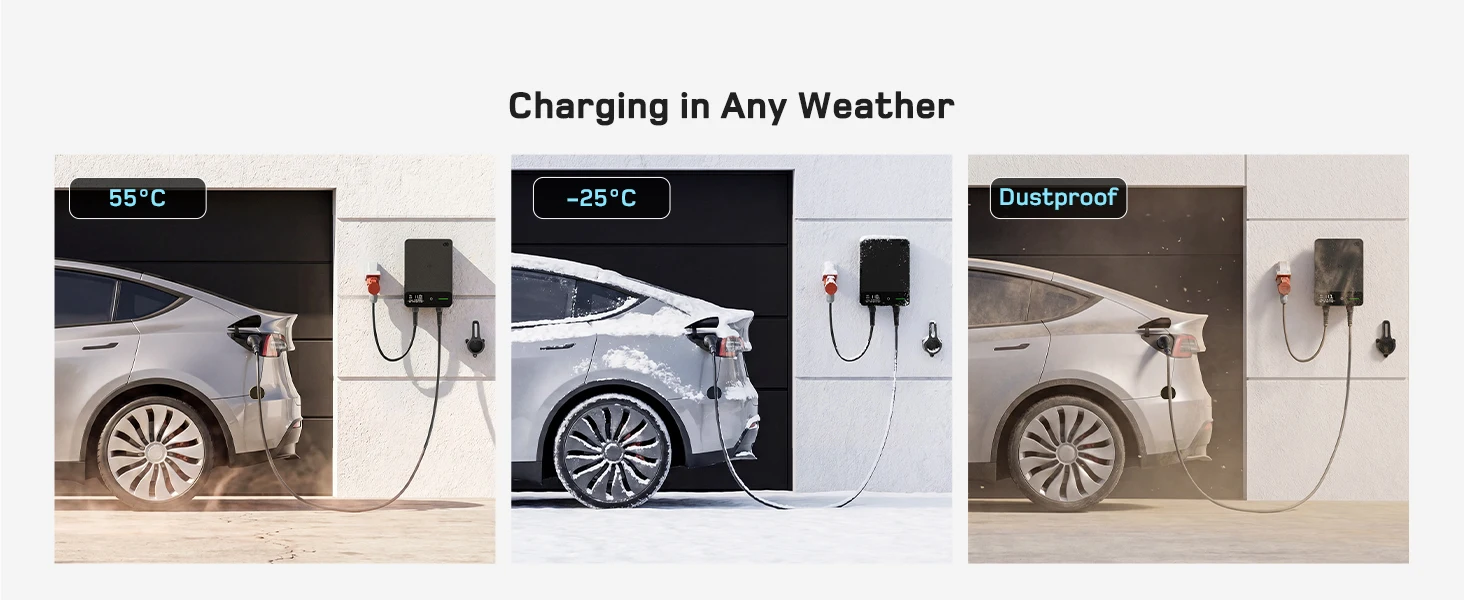 dé Wallbox Typ 2 11kW 16A 3-Phasen-Ladestation mit Tuya Smart App-Steuerung für Elektrofahrzeuge, 5m 7,5m 10m 12,5m 15m EV-Ladekabel – Detail 23