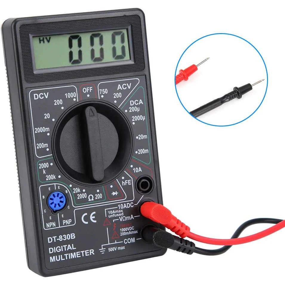 デジタルマルチメーター、DT-830B 多機能ポータブルLCDデジタルマルチメーター アンプボルトオームテスター 電圧計 オームメーター 車用メーター