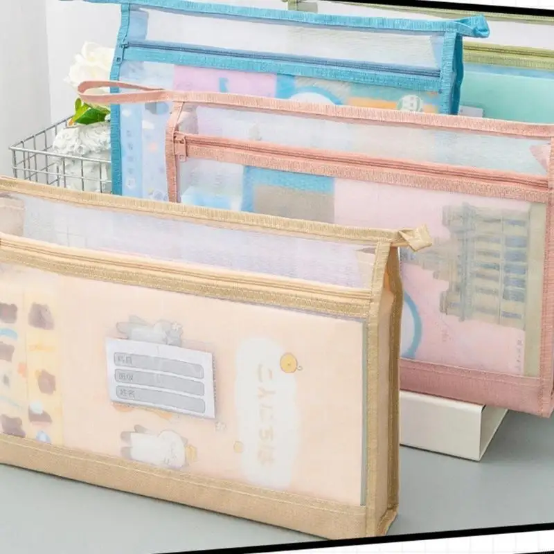 Carpetas archivos con vista clara, bolsas transporte para documentos, funda protectora archivos, materiales malla, 5
