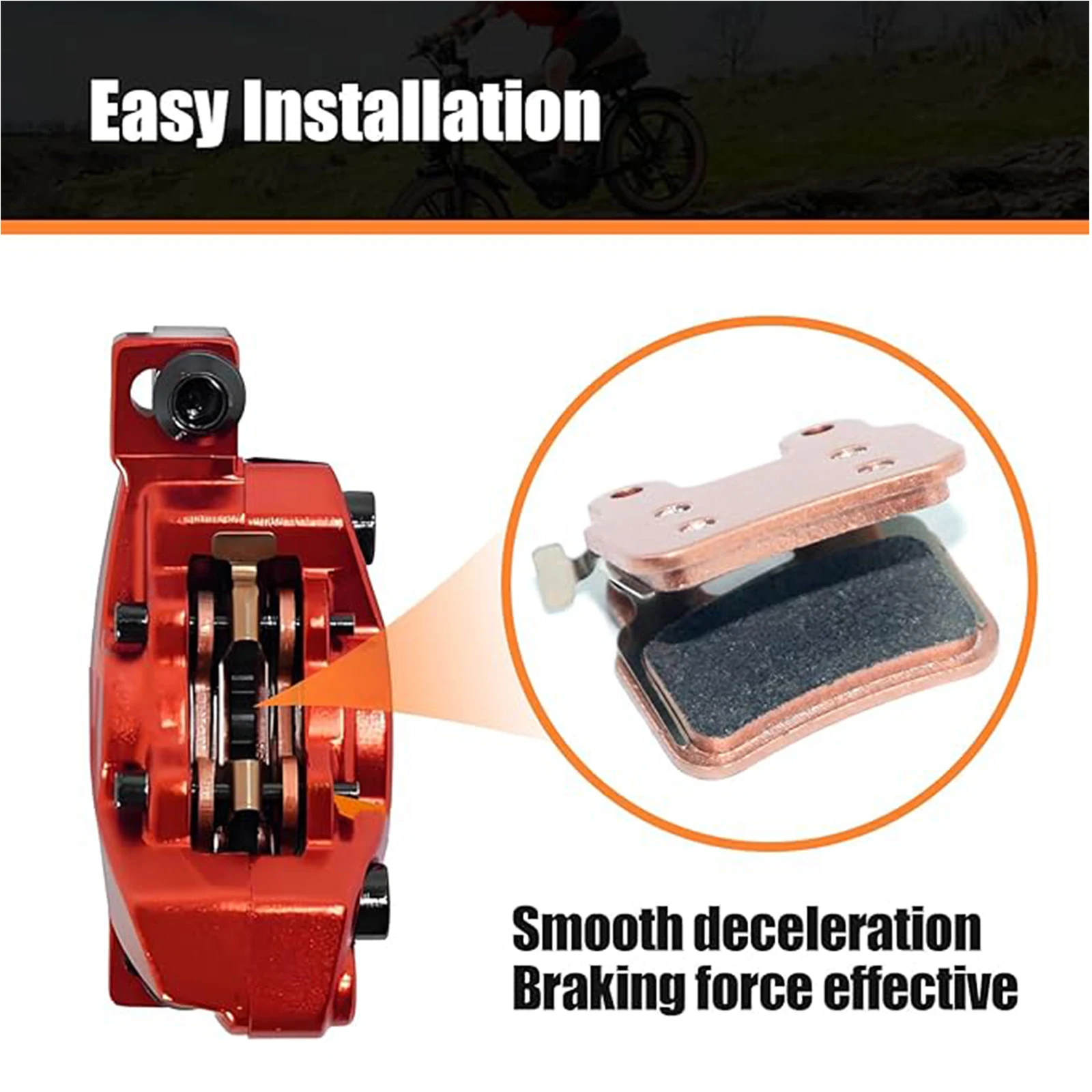 

Sintered Metal Brake Pads Fit XD-KLBS-DOTS XOD Brake Calipers & Ridstar Q20 Electric Bike, Front & Rear 2Pairs