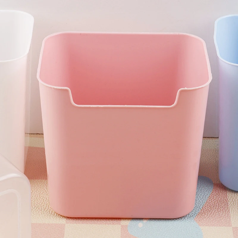 Large Capacity Plastic Pen Holder Desktop Storage Desk Organizer Pencil Display Cup Simple Stationery Box Office Accessories