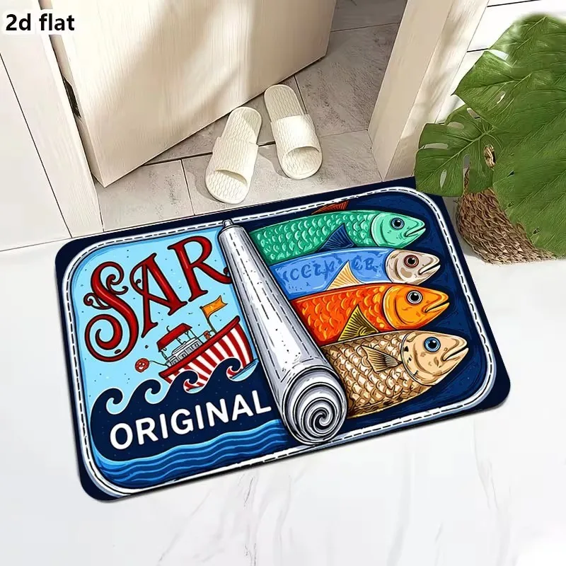 VIKAMA Creative Sardine Can Doormat—Non-Slip, Durable Home Decor for Entryways, Hallways, and Kitchen/Bathroom Floors