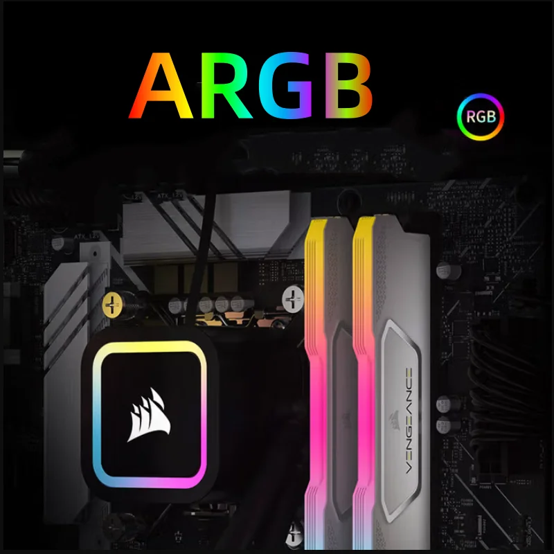 Corsair DDR5 RGB RAM Vengeance RGB SL يدعم XMP 3.0 DDR5 6400MHz 32GB (16GBx2) وحدة ذاكرة مكتبية الذاكرة البيضاء