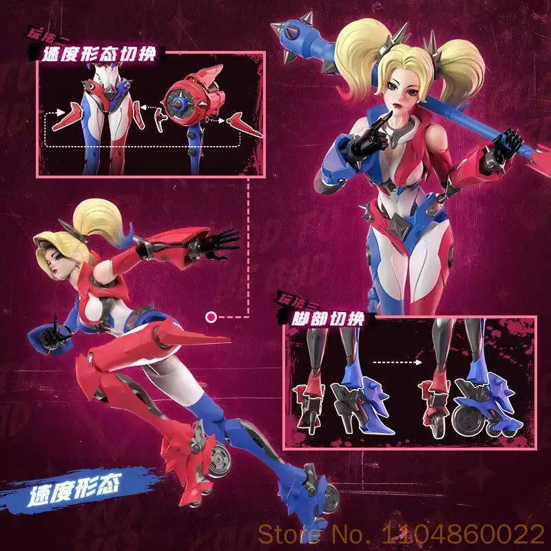 Original Blokees DC Champion Class 04 Harley Quinn Action Figures Ornaments Collect Peripheral Toys Poseable Model Kits Gifts view 5
