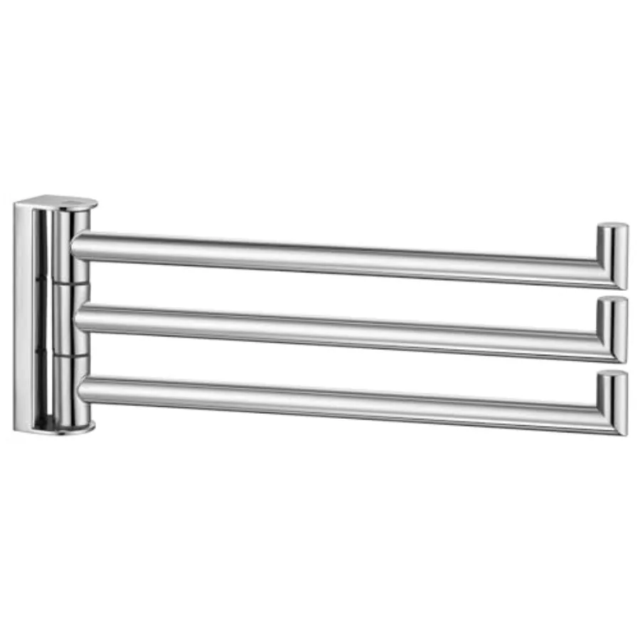 

Swivel Hand Towel Rack 3 Bars Polished Chrome 304 Stainless Steel Bathroom Towel Holder Wall Mount