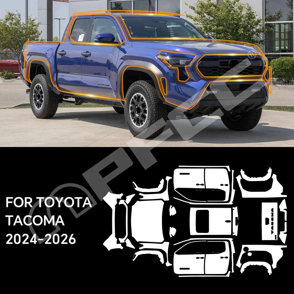 

Для Toyota Tacoma 2024-2026: Защитная пленка из ТПУ/ППФ для кузова, на заказ, антицарапийная, самовосстанавливающаяся, для защиты от царапин, аксессуары для экстерьера автомобиля
