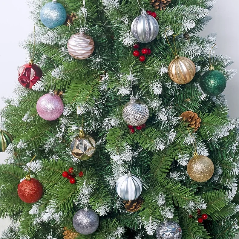クリスマスツリーデコレーションペンダント、直径ギフト、6色、6cm、12個、セット
