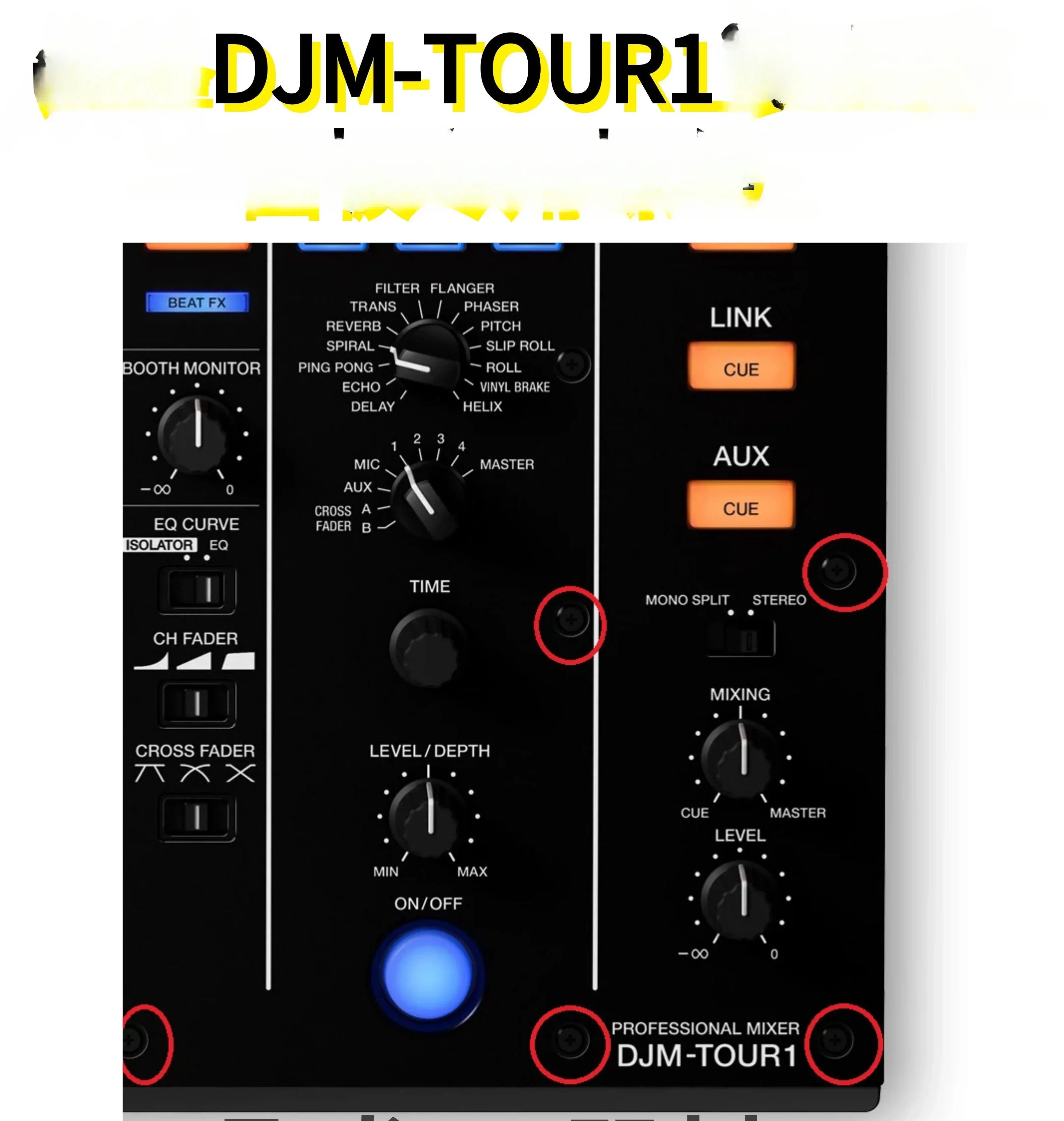 

10pcs Suitable for fixing black screws on the panel of the PioneerDJM-TOUR1 mixer disc player