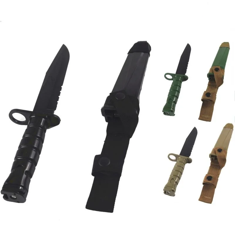 zlangsports M10 1:1 Tactical Airsoft Rubber Knife Military Training Martial Arts CS Cosplay Halloween Soft Knives Dagger Model