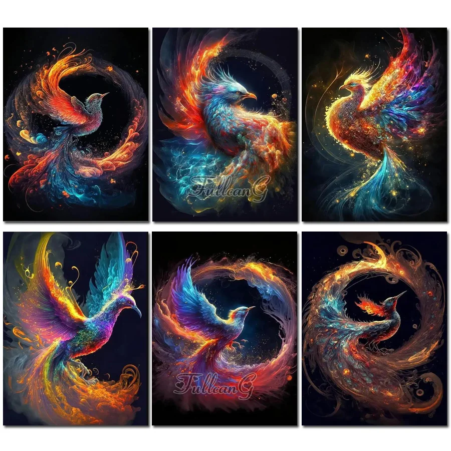 

5d алмазная живопись, новые поступления, огонь Феникс, сделай сам, полная мозаика, вышивка, распродажа, животное, птица, стразы, картина, домашний декор