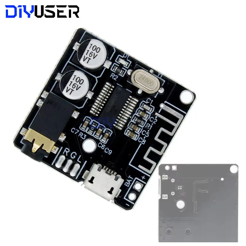 DIYUSER Bluetooth Audio Receiver Board Bluetooth 5.0 MP3 Lossless Decoder Board Wireless Stereo Music Module