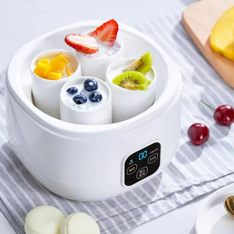 Small Homemade 1L Touch Control Multifunctional Stainless Steel Liner Automatic Yogurt Maker Household Belt Jar