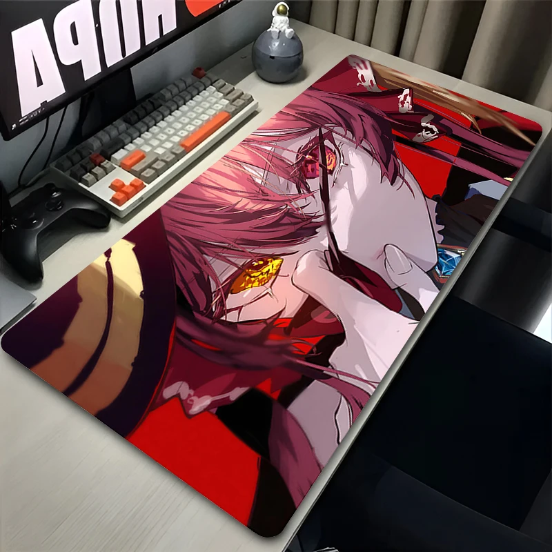 Houshou Marine Hololive Mouse Pad Laptop Kawaii Anime Girl Mousepad 900x400 Gaming Keyboard Rug Large PC Skull Extended Desk Mat