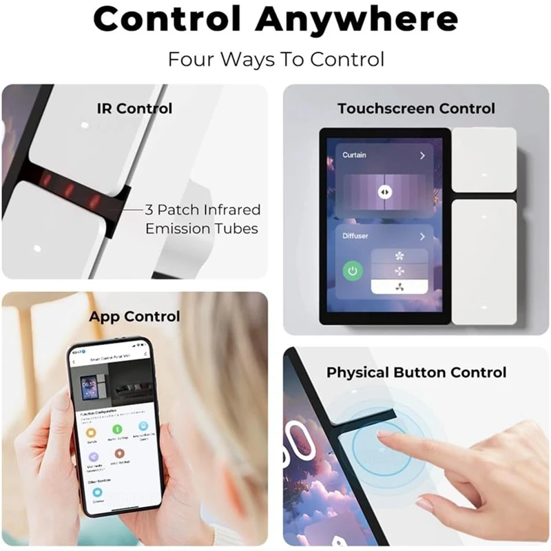 Tuya 스마트 터치 스크린 3.5 인치 Wifi 패널 장면 스위치 중앙 컨트롤러 Forintelligent 홈 오토메이션 그레이