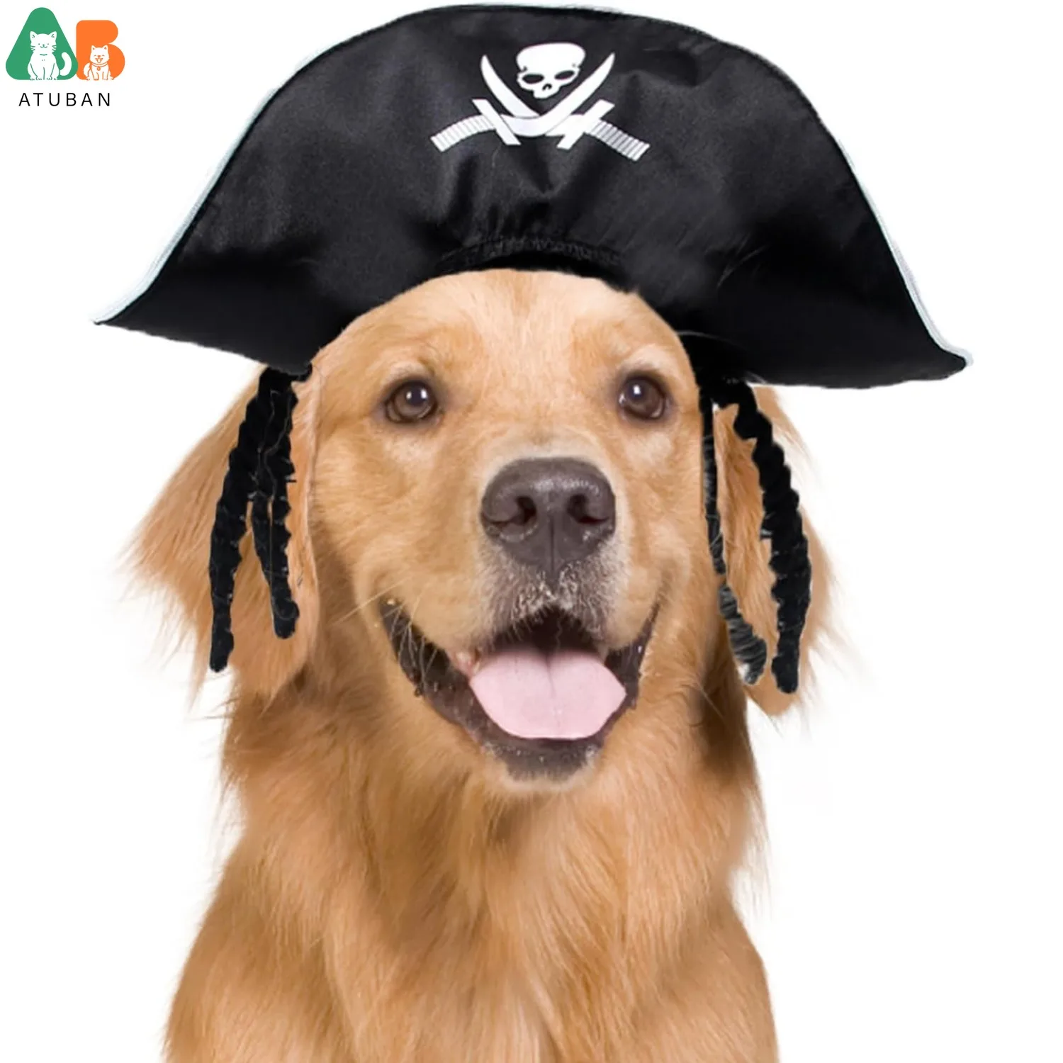 

ATUBAN пиратская шляпа для домашних животных, кепка капитана собаки, кошки, Хэллоуин, пиратский карнавальный костюм, шляпа для вечеринки на Хэллоуин, нарядные аксессуары для костюмов