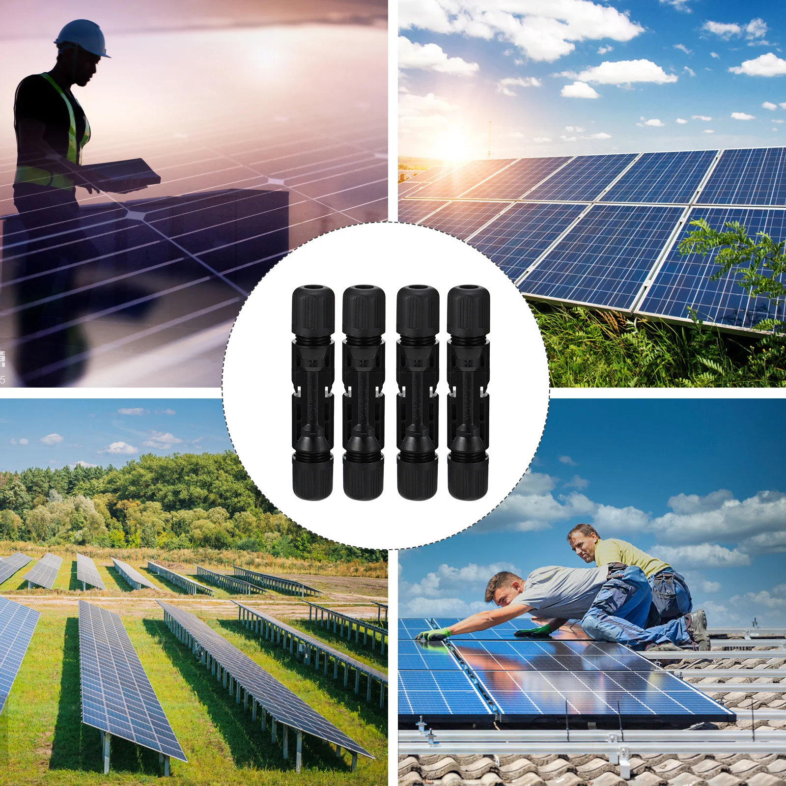 

8 pcs Solar Panel Adaptor Photovoltaic Plastic For Plastic Photovoltaic Connector Harsh Cable Connector Environment