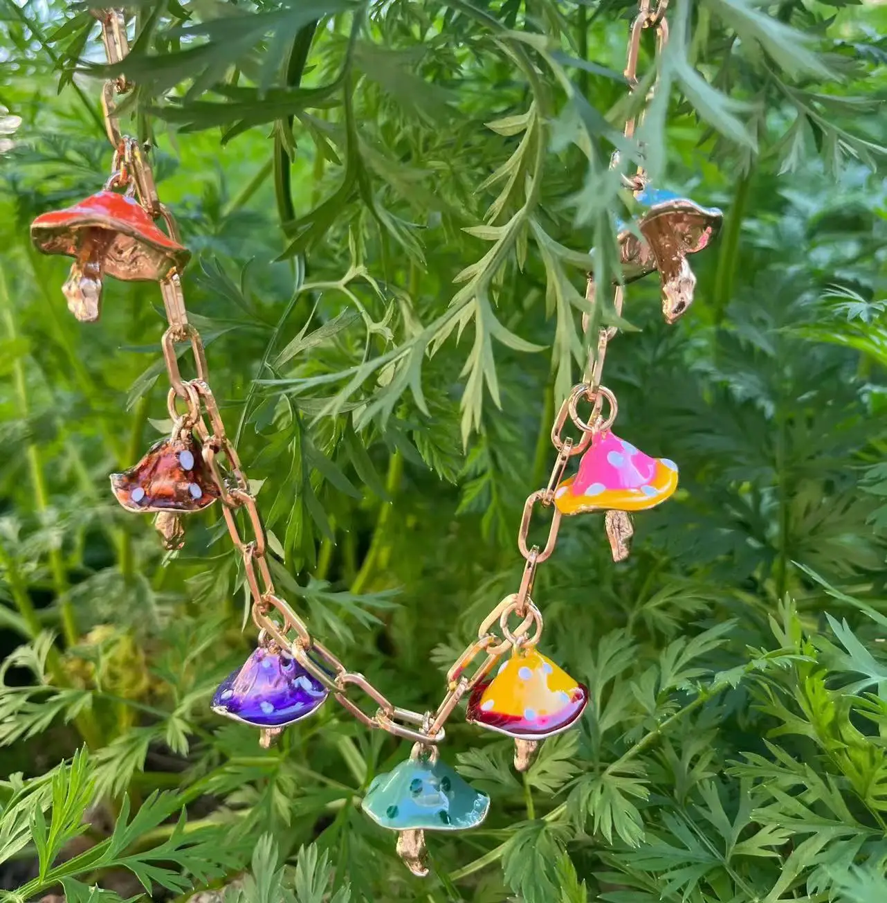 Creative Multi-layer Alloy Mushroom Pendant Hip-hop Necklace