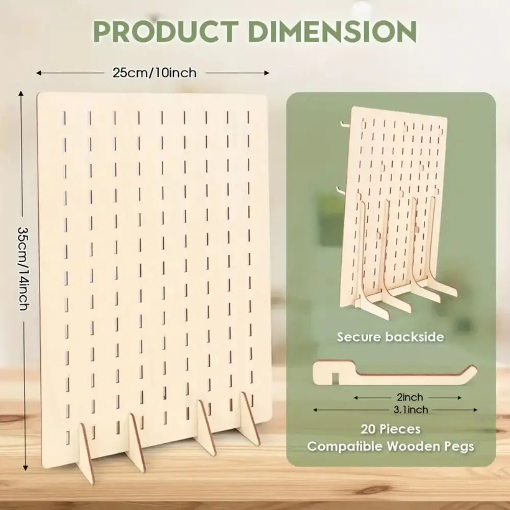 عرض جديد Pegboard حامل القرط خشبي سعة كبيرة قرط الاذن المرصع المنظم دائم بسيط تخزين المجوهرات الرف
