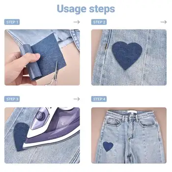 牛仔布熨燙貼片 牛仔布修補補助服裝自黏熨燙貼片 兒童成人適用 10 最佳銷售 牛仔褲補丁 - №6
