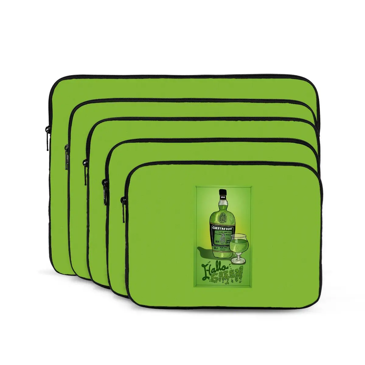 Green Chartreuse Bottle Oil Painting Drink 1 Notebook Laptop Bag Case Pouch For Macbook Air Pro Tablet Shockproof Case Bag