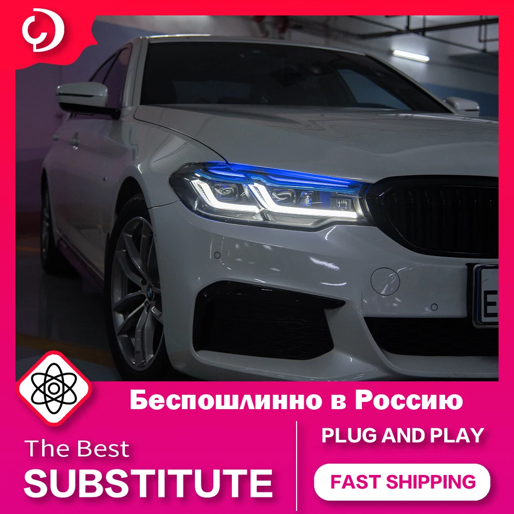 AKD Car Styling Headlights for BMW 5 Series G30 2017-2022 G38 LCI style LED DRL Turn Signal Light Led Projector Auto Accessories