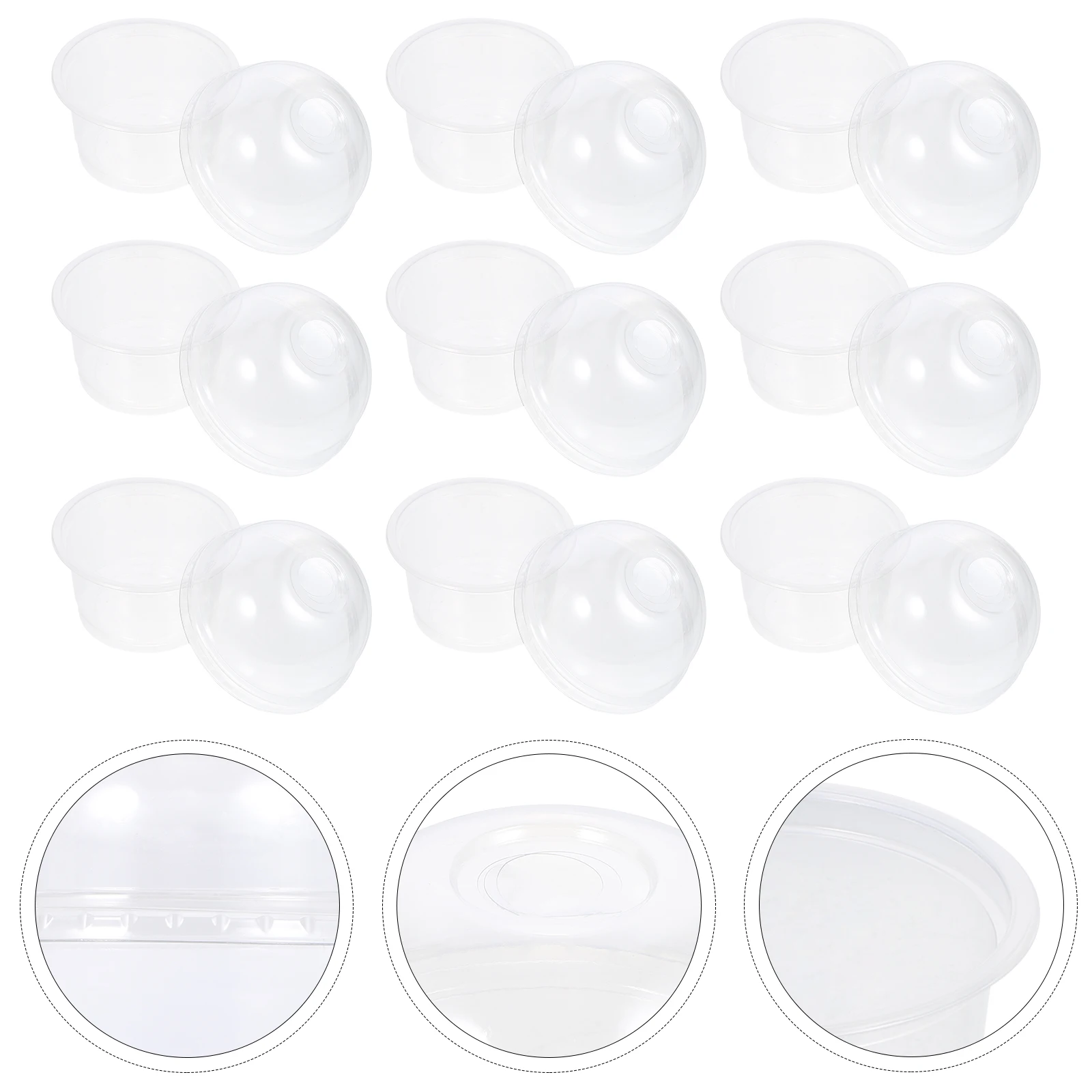 

50Pcs Food Grade Clear Plastic Dessert Cups with Lid Disposable Salad Cups Ideal for Weddings Baby Showers Parties