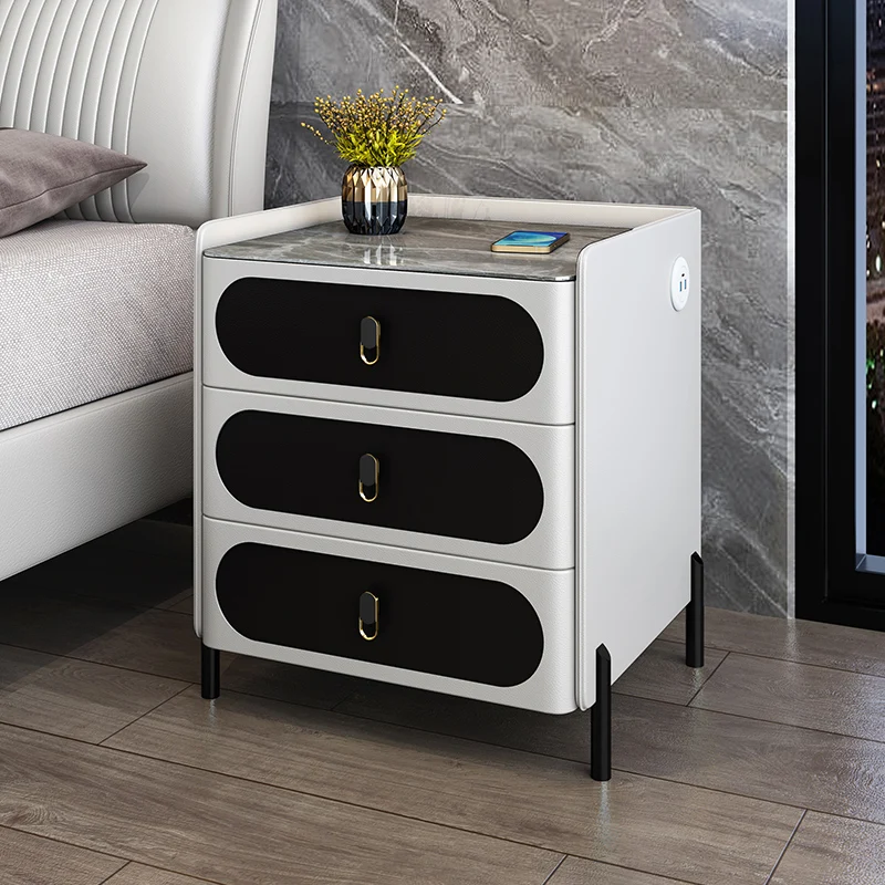 مقابض أوروبية منضدة شاحن تخزين أدراج زجاجية منضدة لغرفة النوم ملحقات أثاث غرفة النوم #3