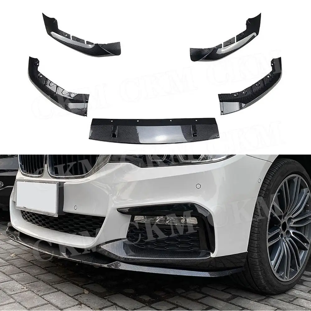 

ABS Black Front Bumper Lip Chin Flaps Aprons Spoiler Car Styling Bodykits for BMW 5 Series G30 Pre M Sport 2018-2020 Accessories