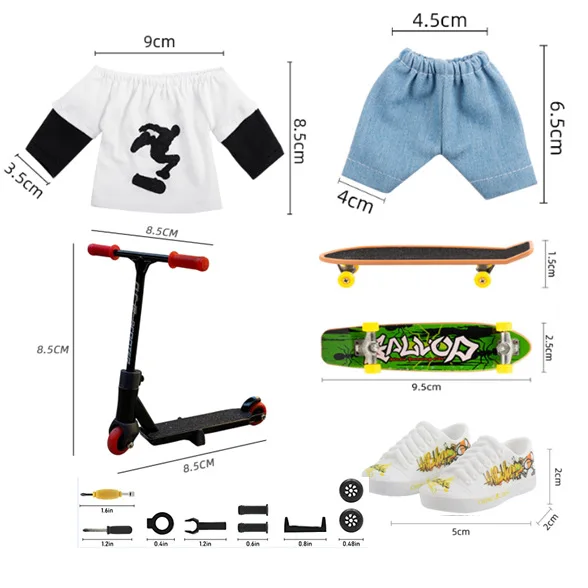 Mini monopatín profesional con dedos para niños, patinete con Stents, bicicleta, pantalones, zapatos, regalo de cumpleaños y Navidad, novedad, 1 Juego