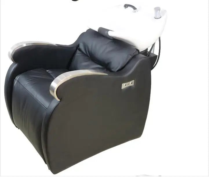 shampoo chair auto folding beauty salon shampoo beds with black ceramic shampoo bowl backwash unit