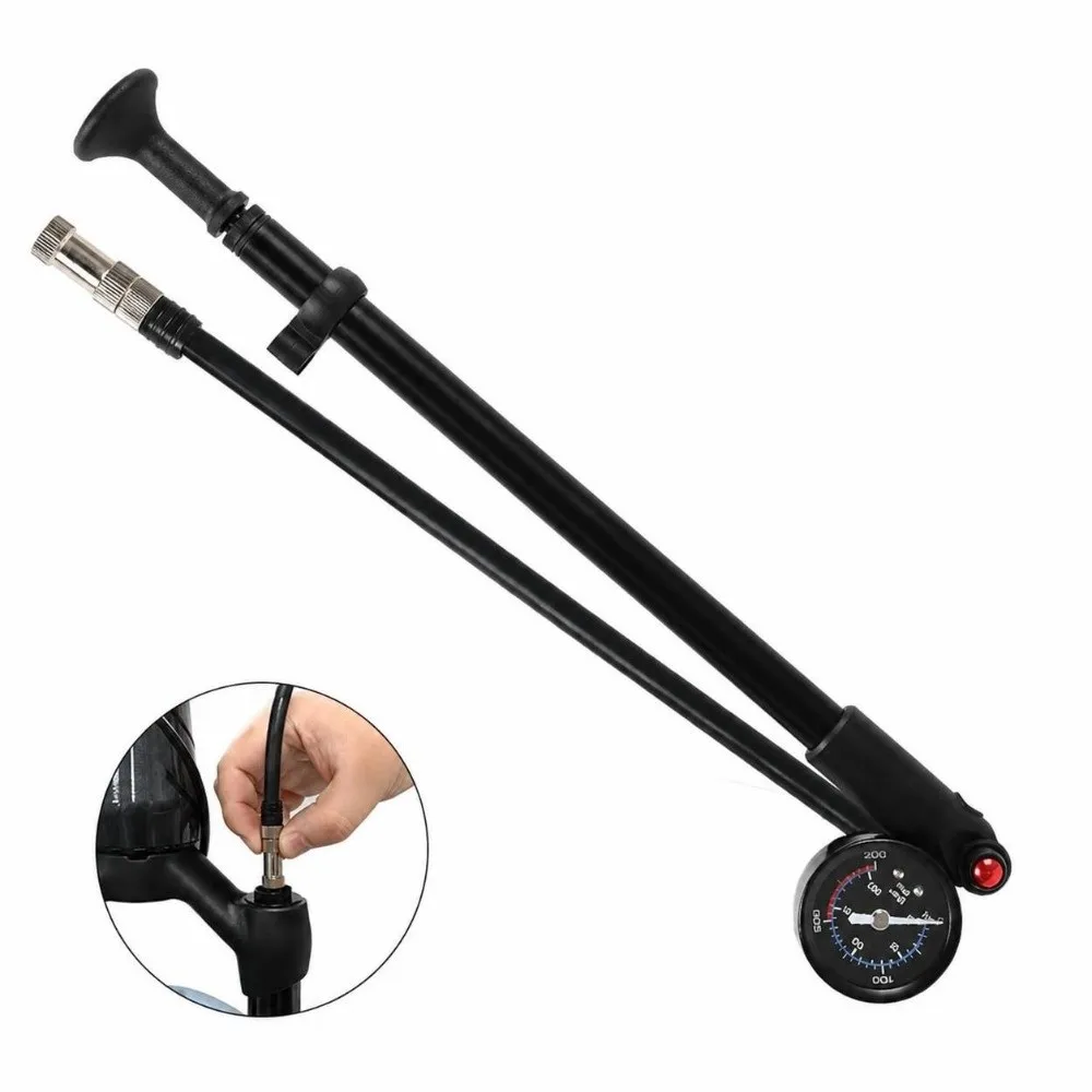Portable Bike Pump 360 degree rotating connection T shape handle Bicycle Air Pump Mechanical pressure display Lightweight